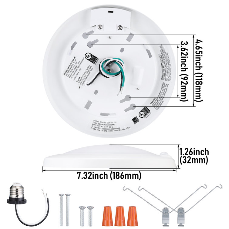 TORCHSTAR 6" 5CCT LED Motion Sensor Disk Light, 1100lm, CRI90, 15W
